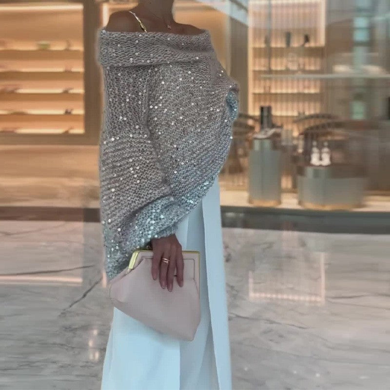 Manteau Tricoté à Paillettes