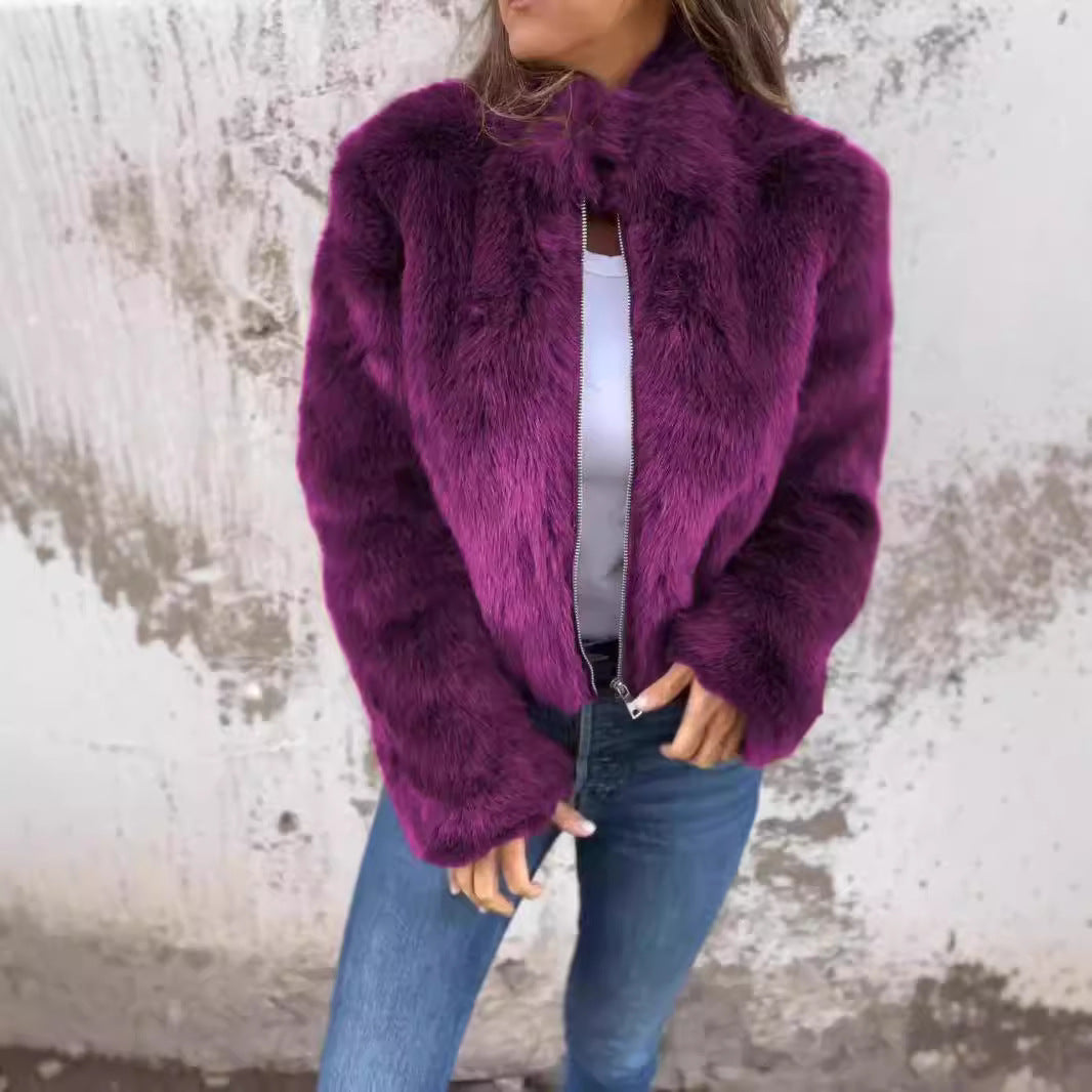 Veste en Polaire à Col Montant
