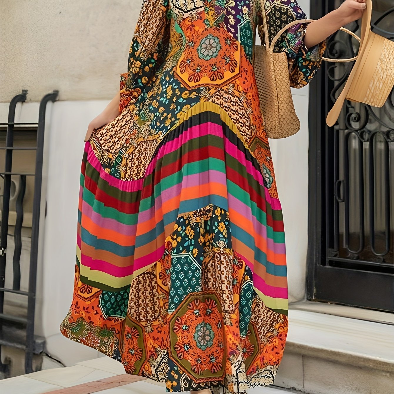 Robe Longue Tropicale Fluide