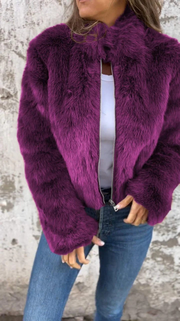 Veste en Polaire à Col Montant