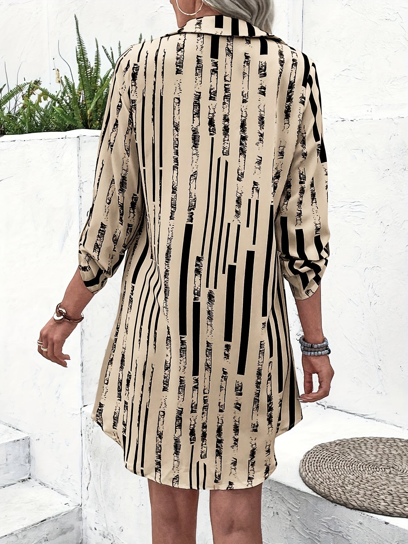 Robe Chemise Vintage à Rayures