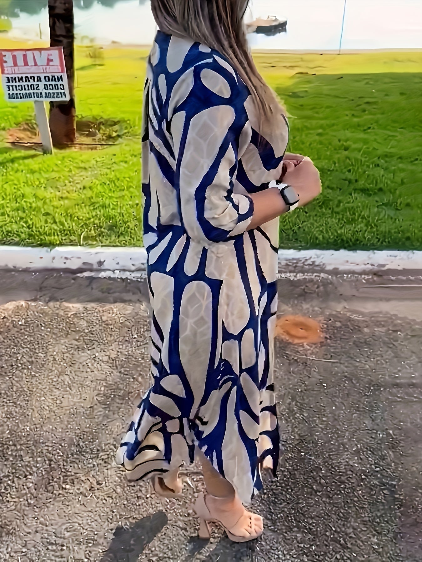Robe Décontractée Bleu & Beig