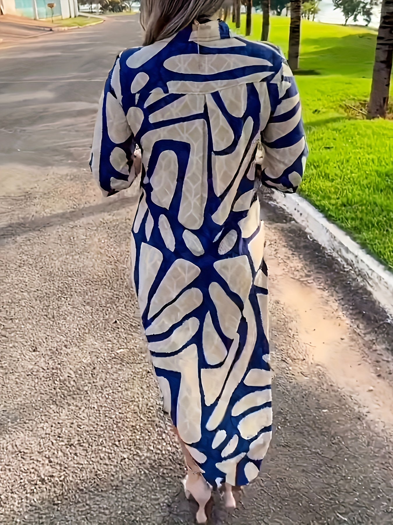 Robe Décontractée Bleu & Beig