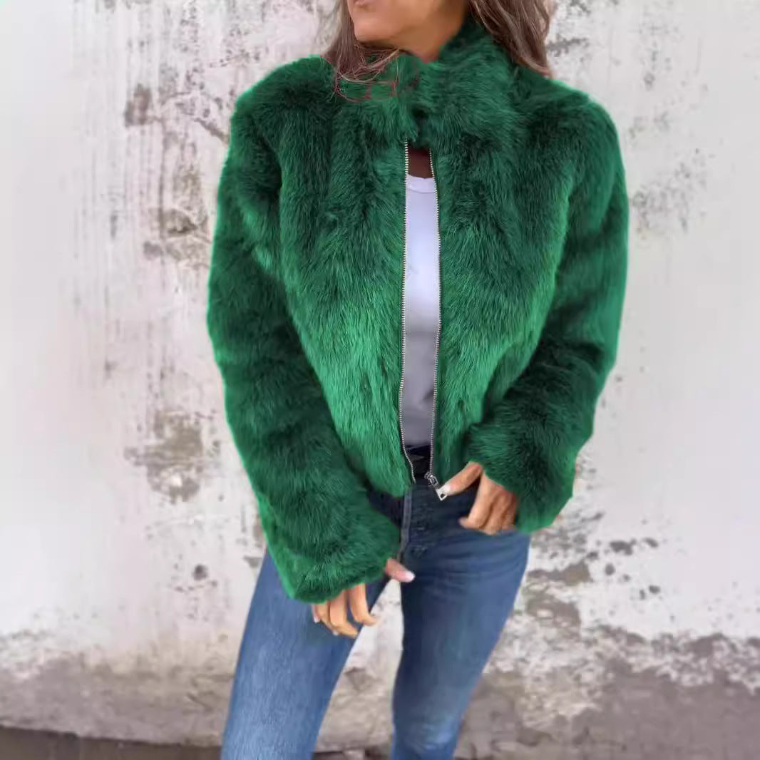Veste en Polaire à Col Montant