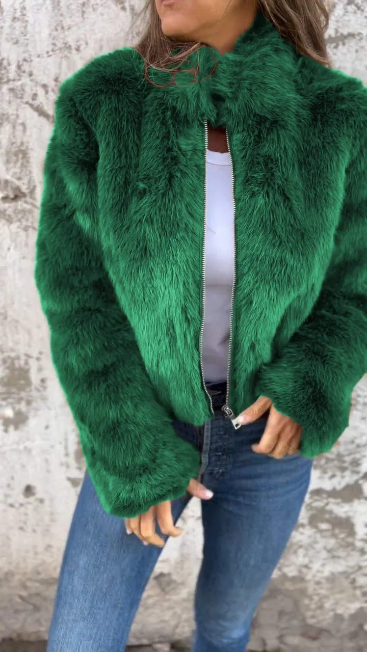 Veste en Polaire à Col Montant
