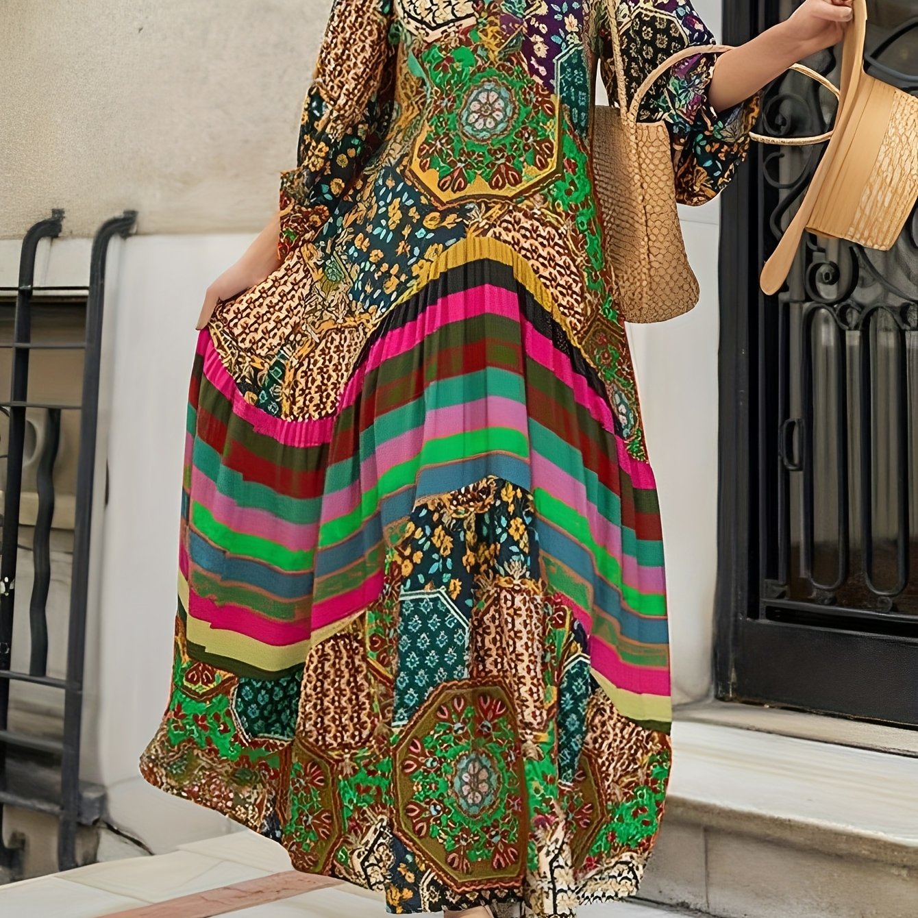 Robe Longue Tropicale Fluide