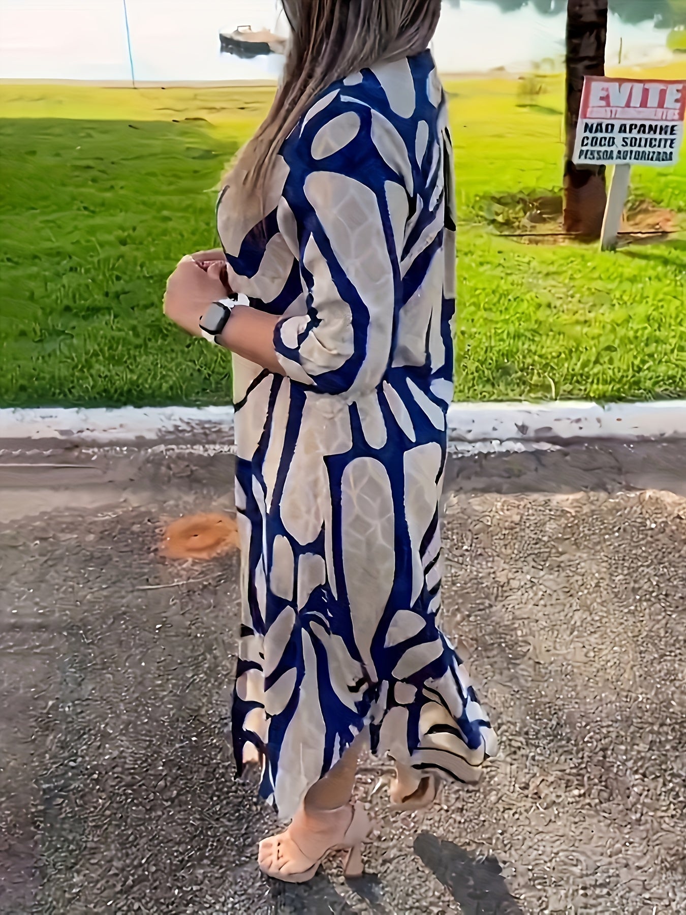 Robe Décontractée Bleu & Beig