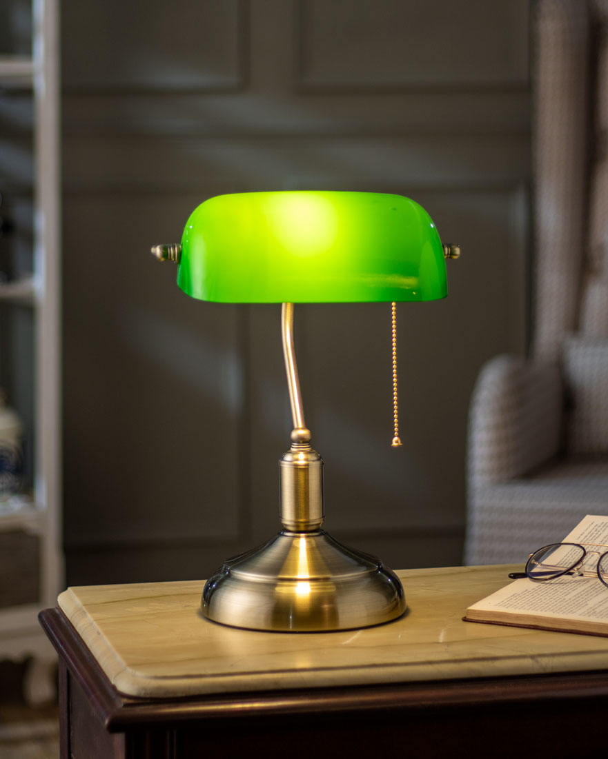 Banker Lamp Vintage Desk Lamp With Timeless Style For Living Spaces And Home Offices