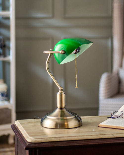 Banker lampa vintage stolní lampa s nadčasovým stylem pro obytné prostory a domácí kanceláře