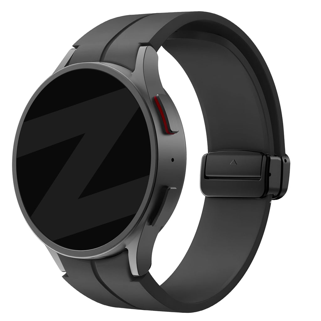 Silikonový řemínek Samsung Galaxy Watch 5 Pro — zapínání na přezku D-Buckle, černý