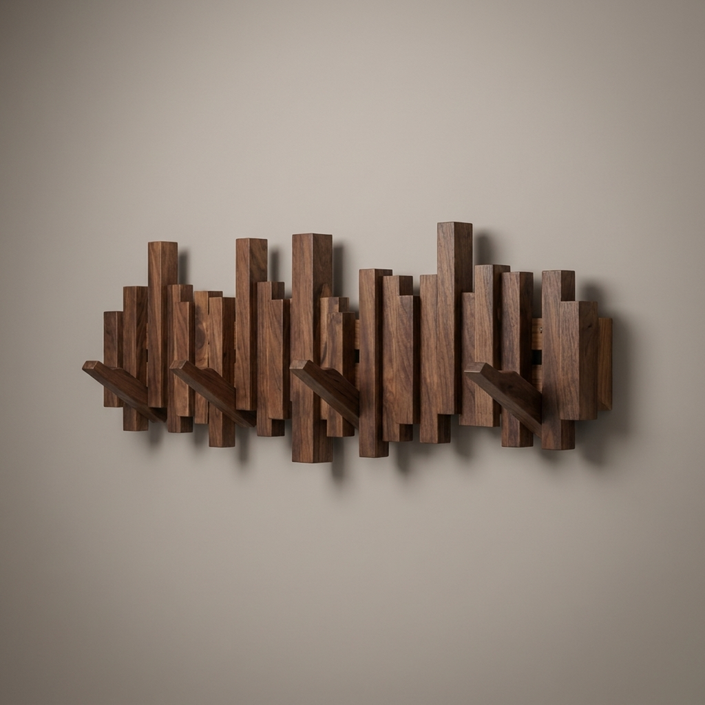 BRANCHORA Sculpturale houten wandkapstok — Sierlijke opbergruimte voor elke dag