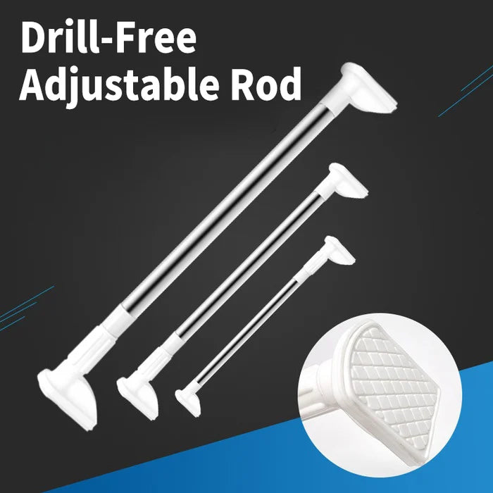 Telescopic Shower Rod For Shower Curtain Or Cabinet No Drill Install