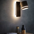 Justerbar LED-væglampe i jern, 15 W, sort eller hvid finish til stuen