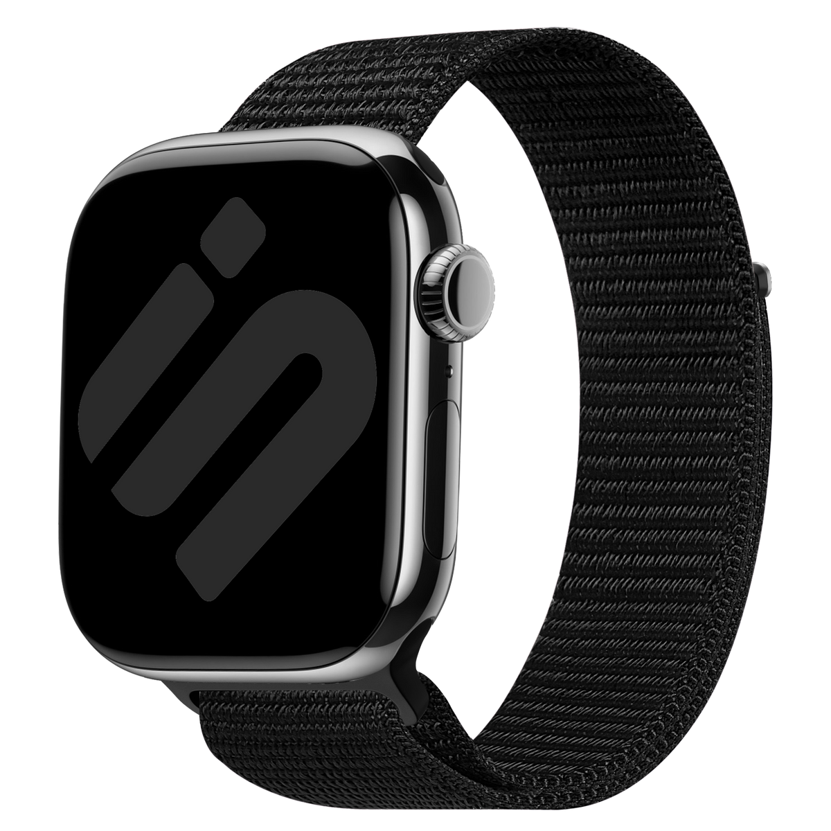 Correa de nailon tejido negro compatible con Apple Watch