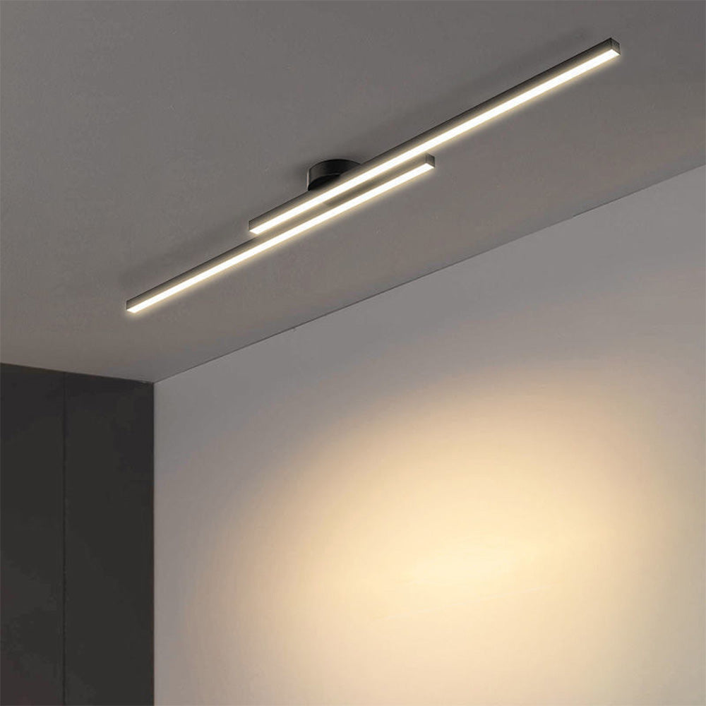LumenVale Aluminum LED Ceiling Light With Minimalist Design, Semi Flush For Living Areas