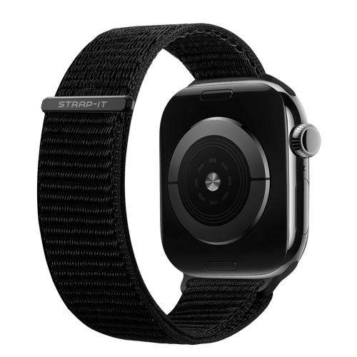 兼容 Apple Watch 的黑色编织尼龙表带
