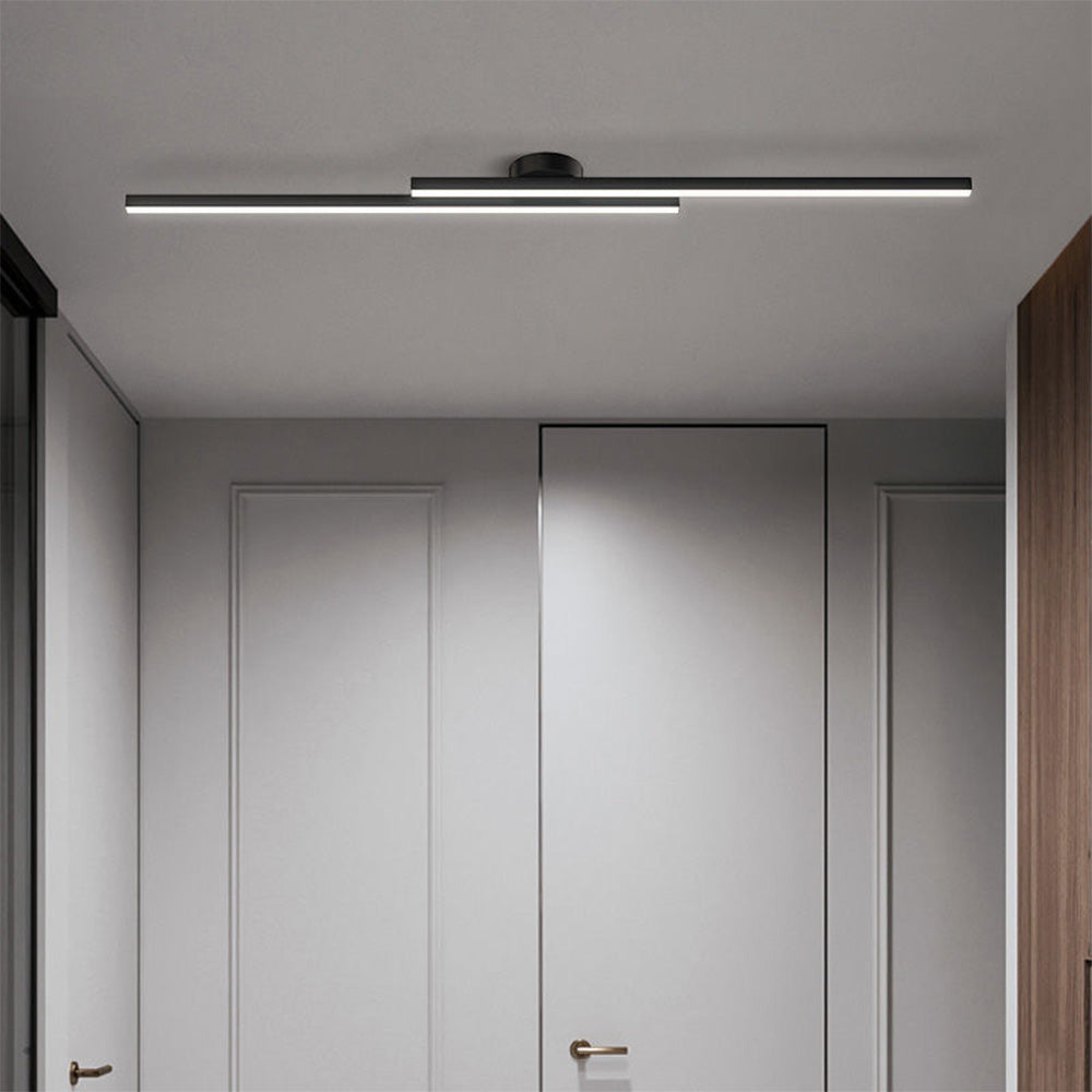LumenVale Aluminum LED Ceiling Light With Minimalist Design, Semi Flush For Living Areas