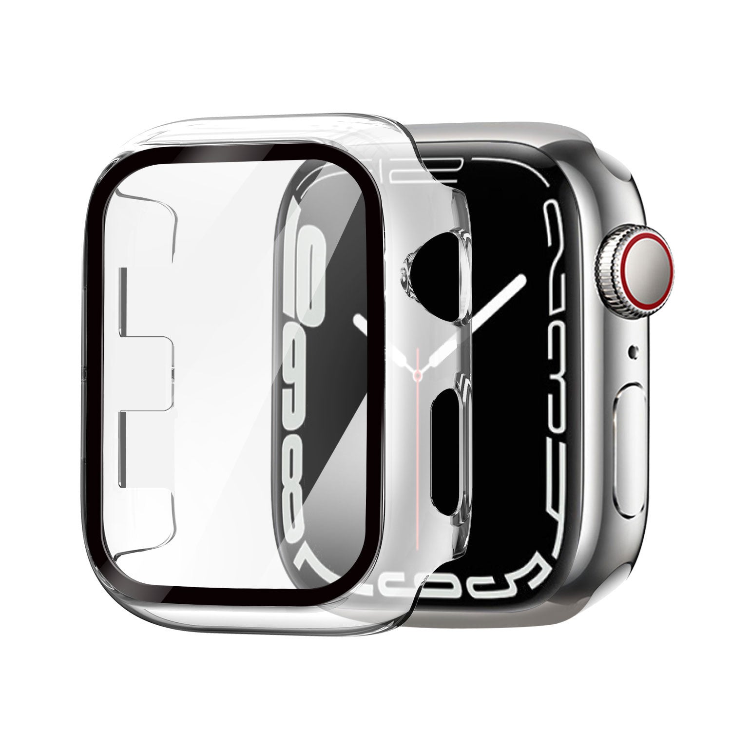 Průhledné pevné pouzdro pro Apple Watch — přední skleněný kryt