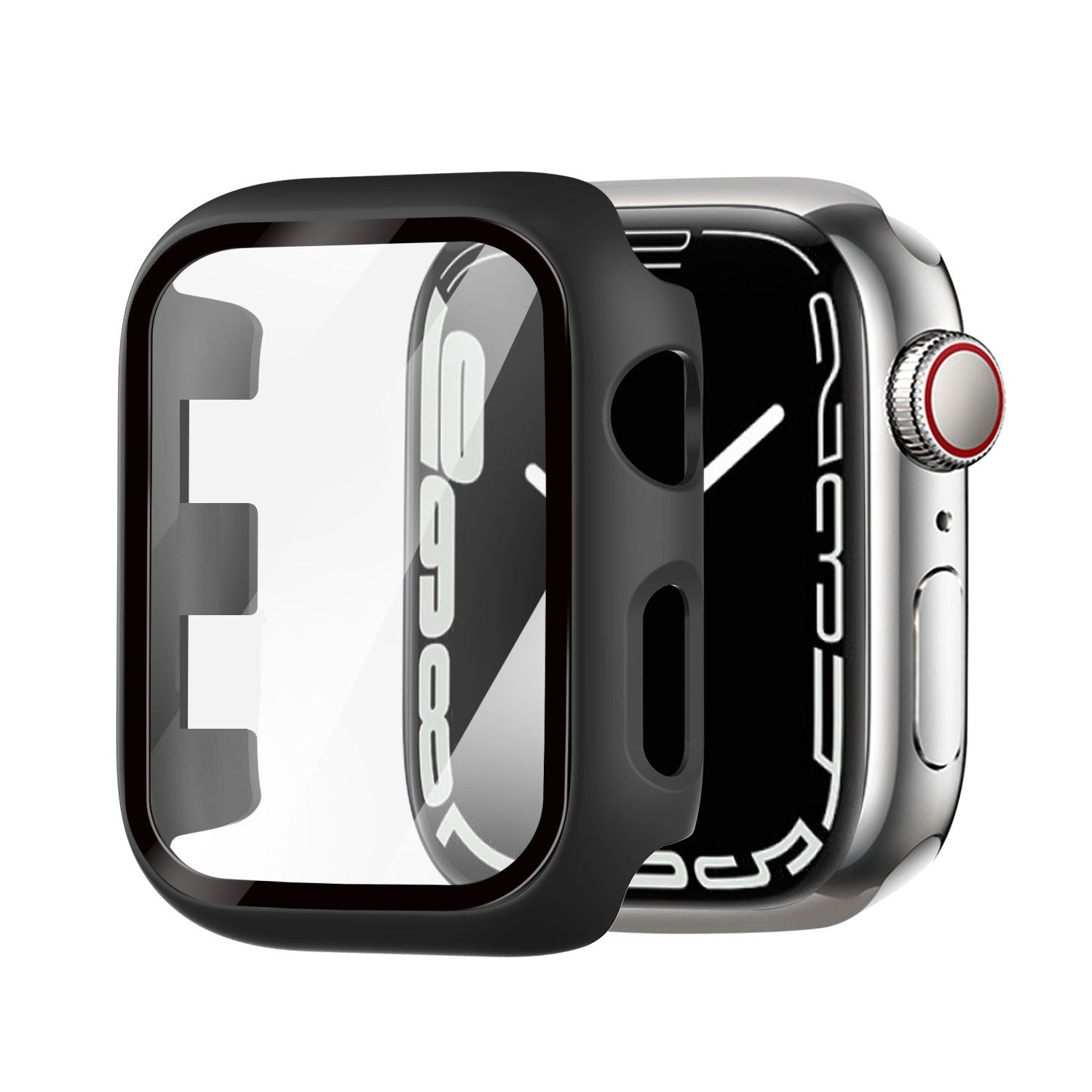 Slitstarkt skyddsfodral för Apple Watch — integrerat glasskydd, svart