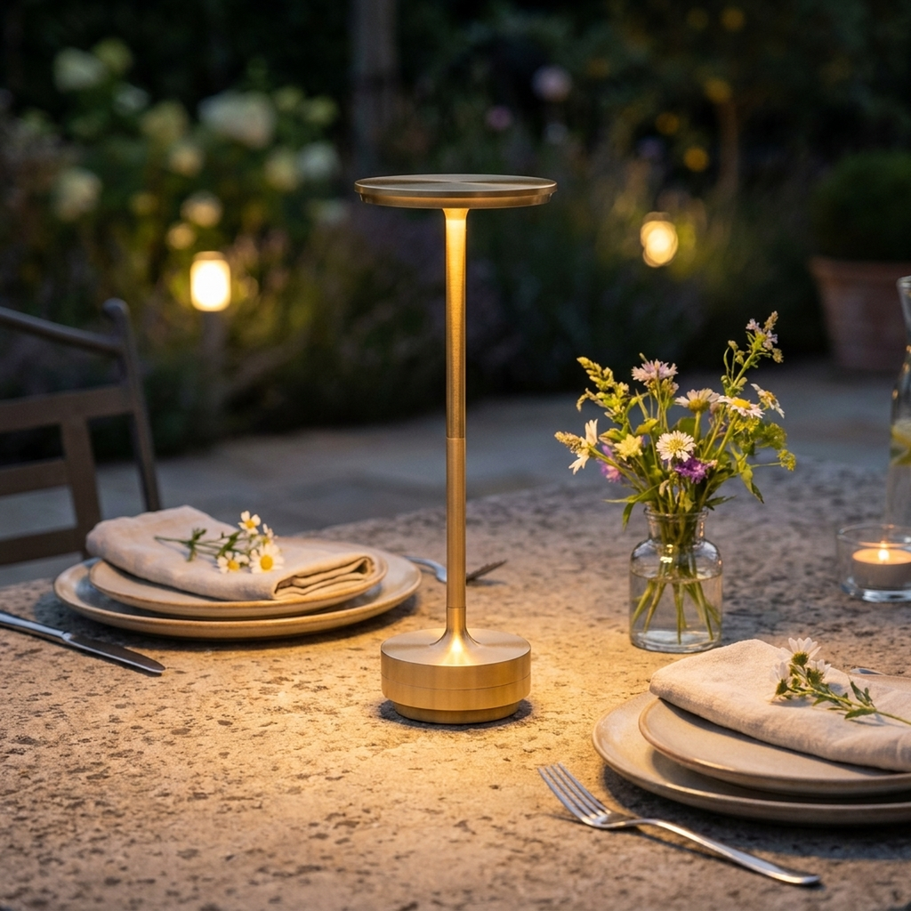 DIMAVIA Rechargeable Aluminum LED Table Lamp — Cordless Touch Control, Adjustable Brightness