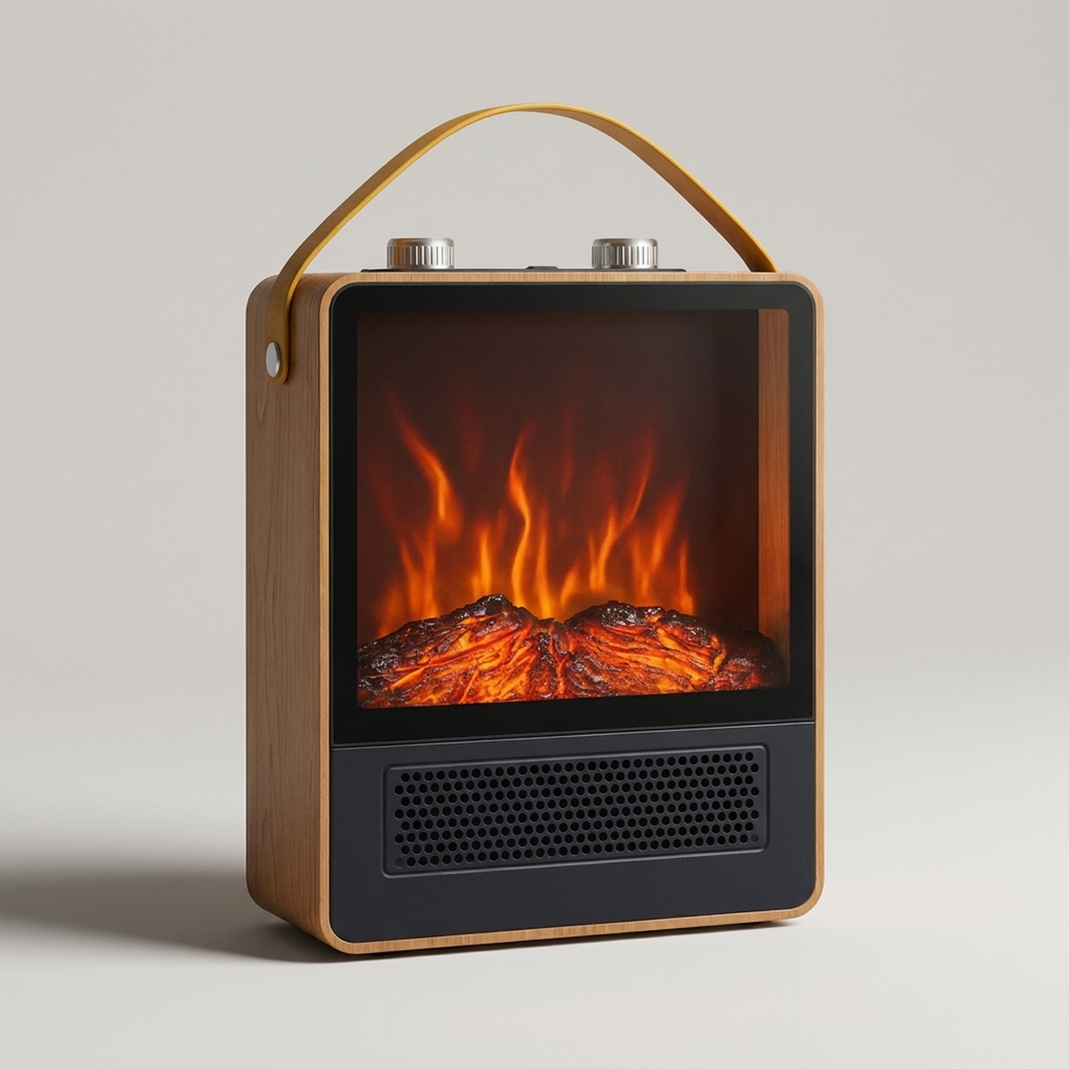 HEARTHVUE Φορητό ηλεκτρικό τζάκι-θερμάστρα — Εφέ φλόγας 3D, αθόρυβη λειτουργία, ρυθμιζόμενες ρυθμίσεις θέρμανσης