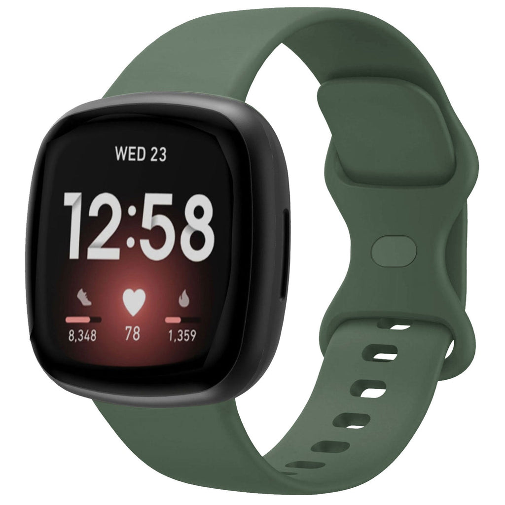 Klassisk silikonerem til Fitbit Versa 3, mørkegrøn