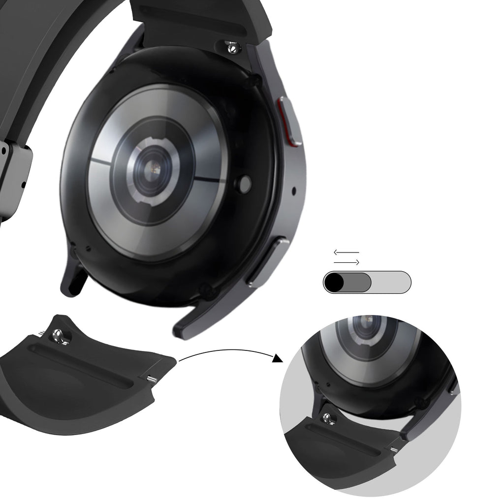 Silikonový řemínek Samsung Galaxy Watch 5 Pro — zapínání na přezku D-Buckle, černý