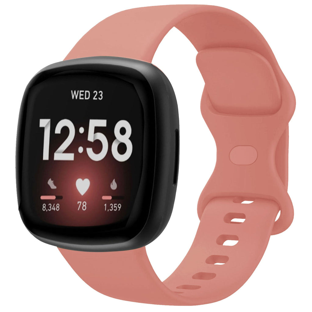 Klasszikus rózsaszín szilikon cserepánt – Fitbit Versa 3