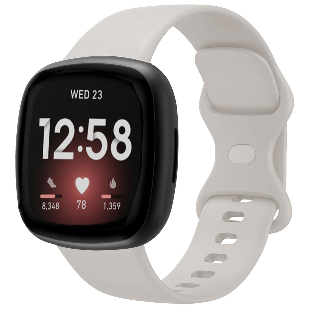 Fitbit Versa 3 Classic Silicone Strap — Waterproof, Off White