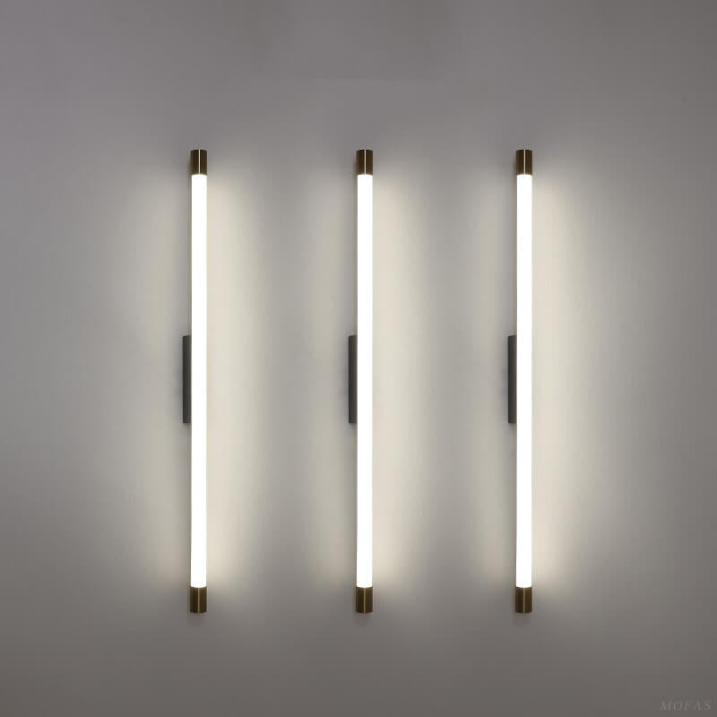 LED Tubular Wall Light In Aluminum Black Or Gold 40 To 150 Cm
