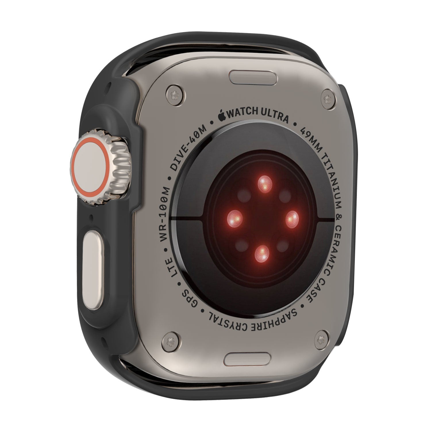 Slitstarkt skyddsfodral för Apple Watch — integrerat glasskydd, svart
