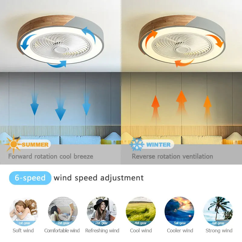 Boreal Timber Wooden Blades Ceiling Fan With Energy Saving LED Lighting For Living Spaces