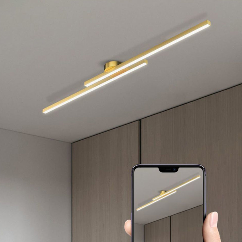 LumenVale Aluminum LED Ceiling Light With Minimalist Design, Semi Flush For Living Areas
