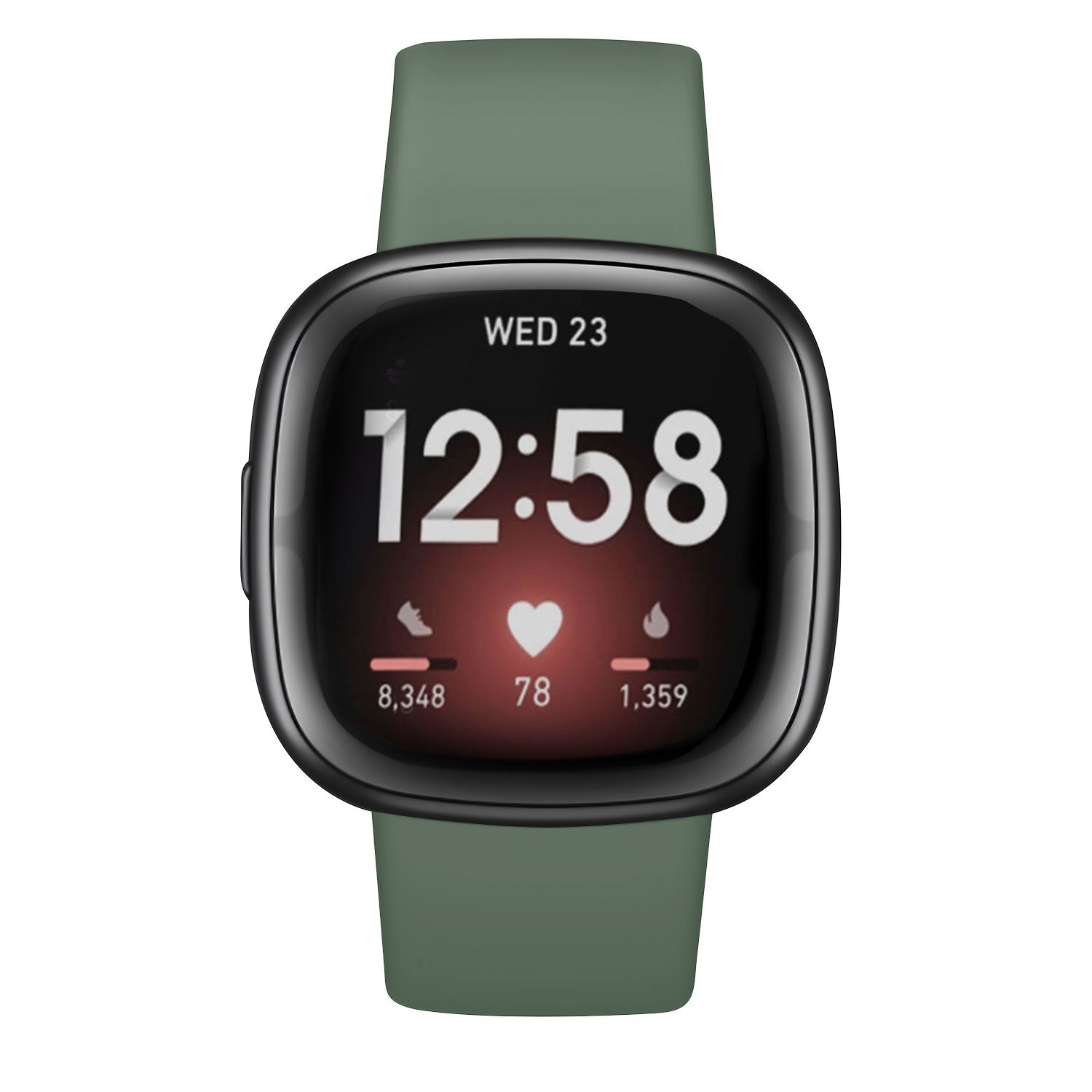 Klassisk silikonerem til Fitbit Versa 3, mørkegrøn