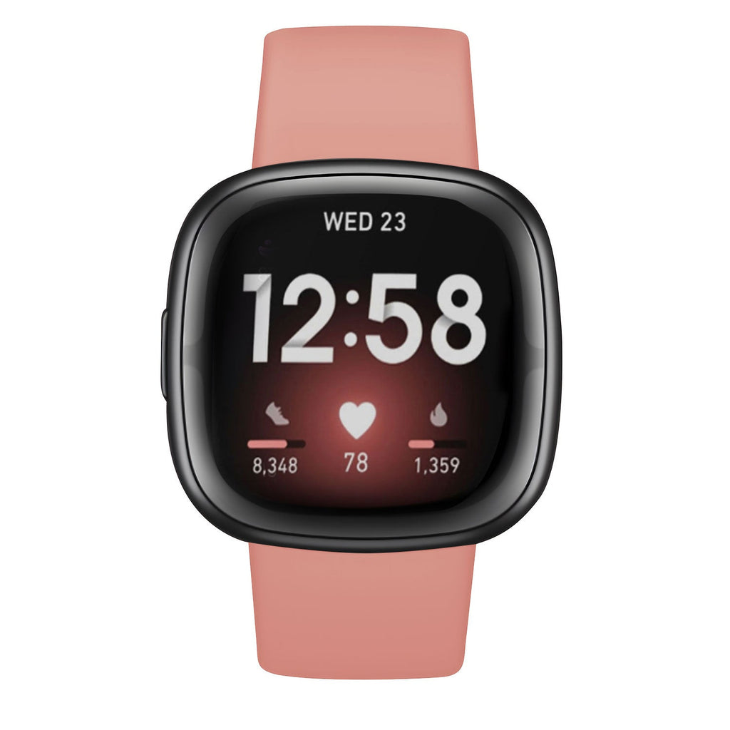 Klasszikus rózsaszín szilikon cserepánt – Fitbit Versa 3
