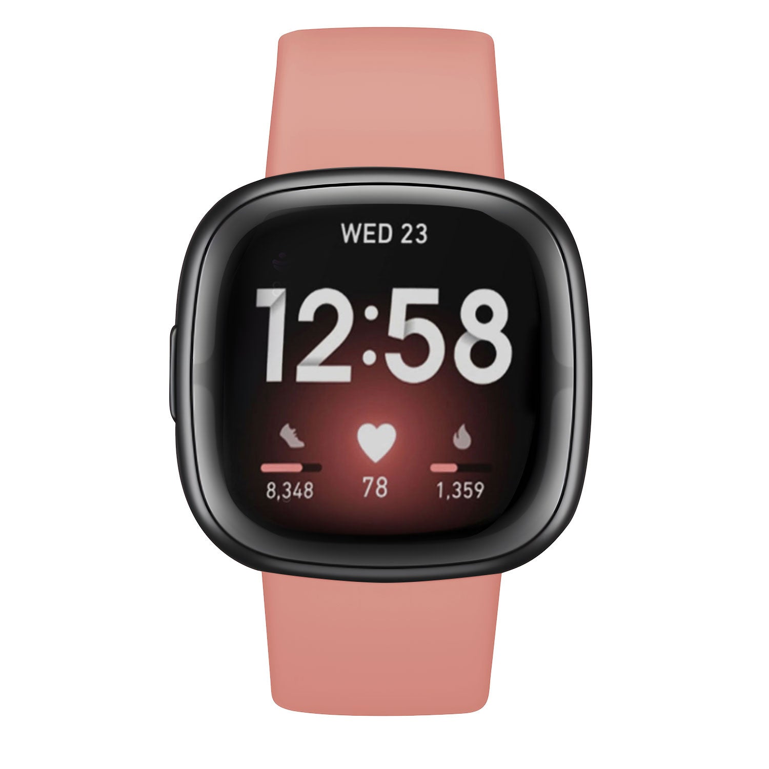 Klasszikus rózsaszín szilikon cserepánt – Fitbit Versa 3