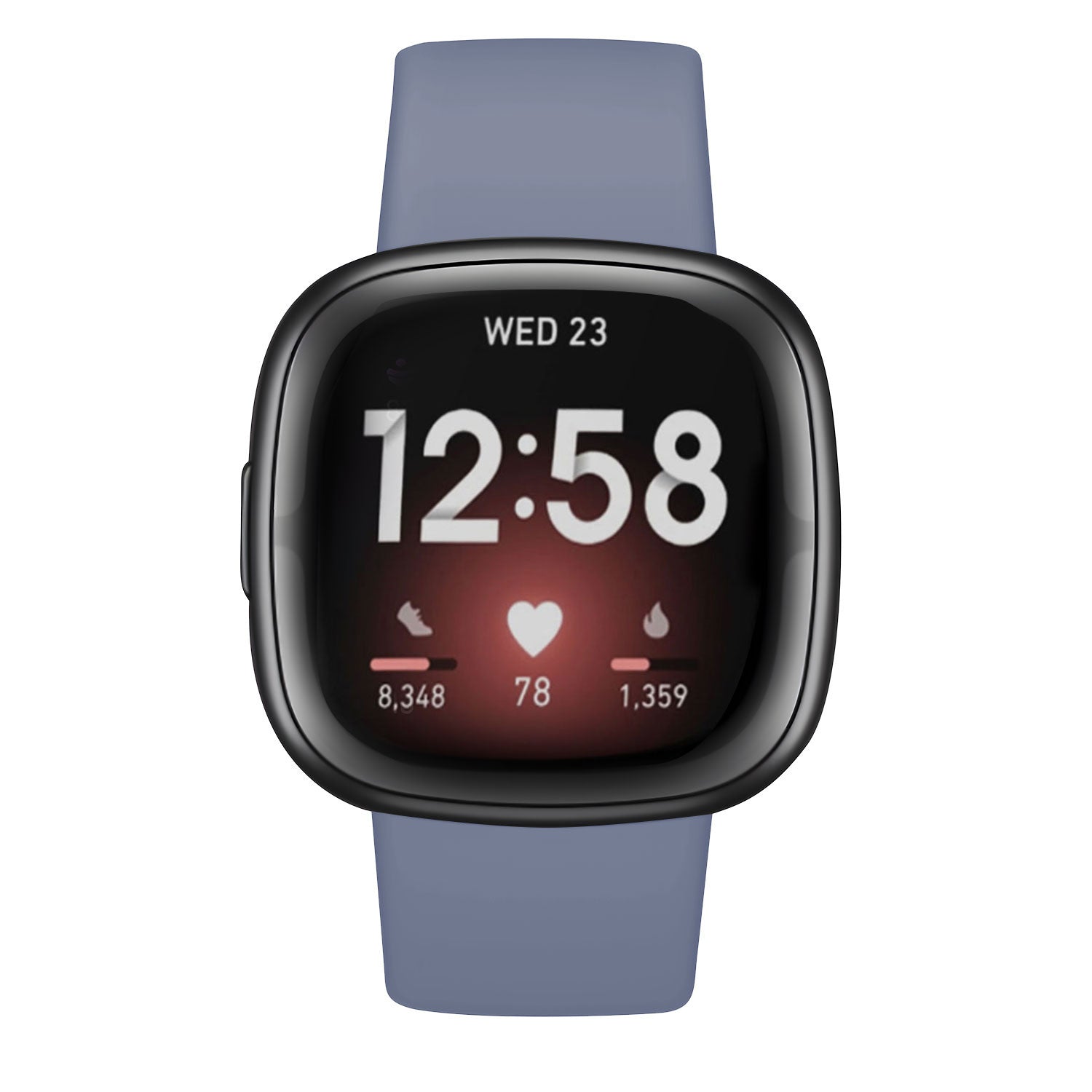 Waterproof Silicone Strap — Grey-Blue, Soft, Flexible Fit for Fitbit Versa 3