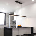 Verumo Linear LED Pendant Lamp In Black Metal For Kitchen Island Or Dining Table