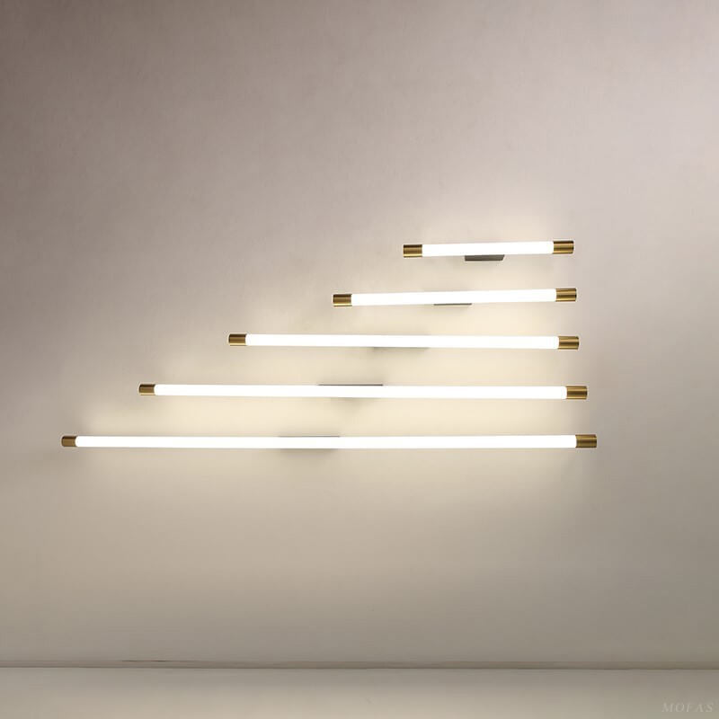 LED Tubular Wall Light In Aluminum Black Or Gold 40 To 150 Cm