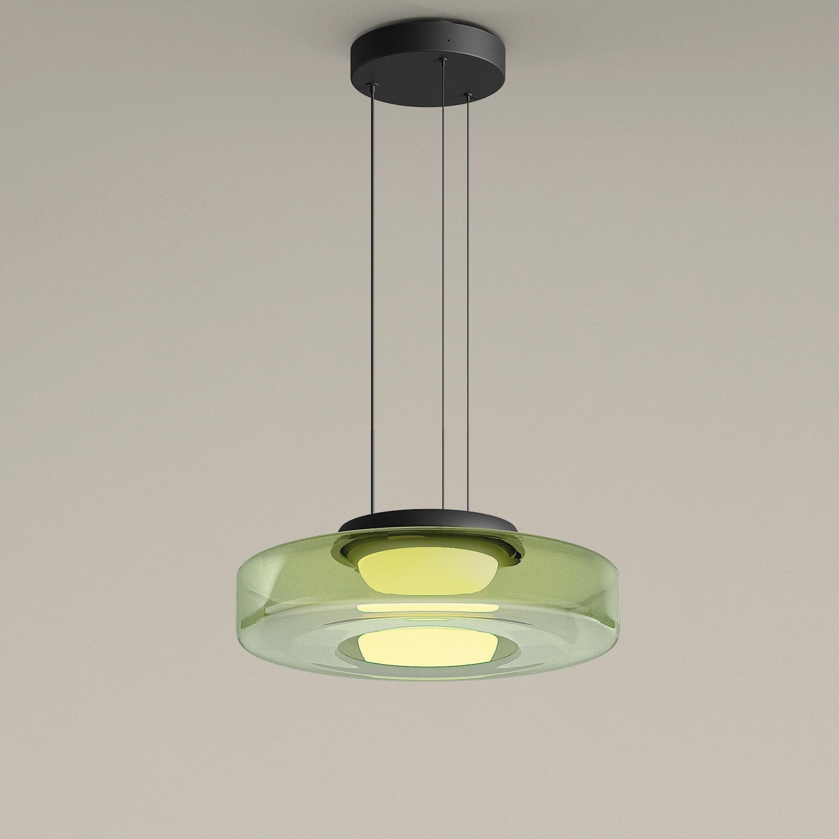 Zenor Amber Glass Layered Pendant Lamp For Dining Room And Living Room