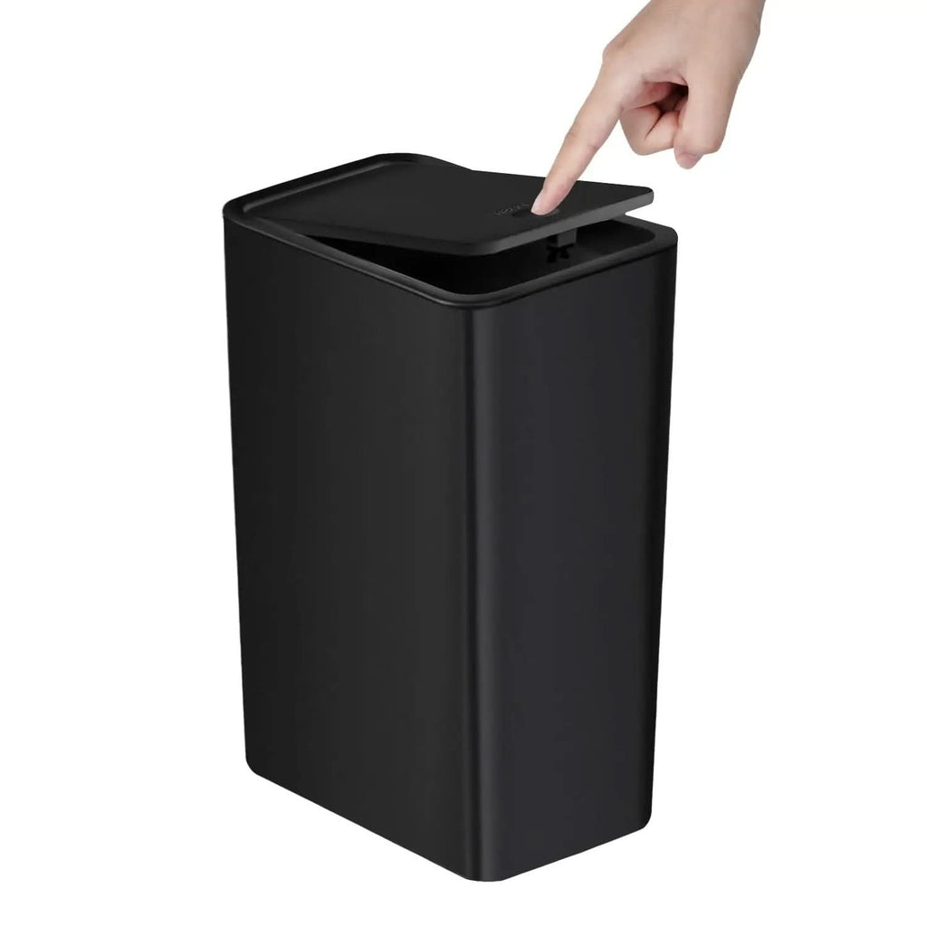 PRESSLUX 10L Slim Trash Can — Press-Top Lid, Space-Saving Design