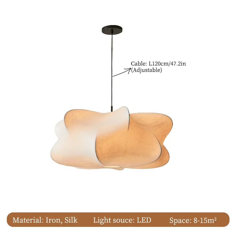 Kinora Silk Pendant Lamp With A Calm Minimalist Ambience For Modern Interiors At Home