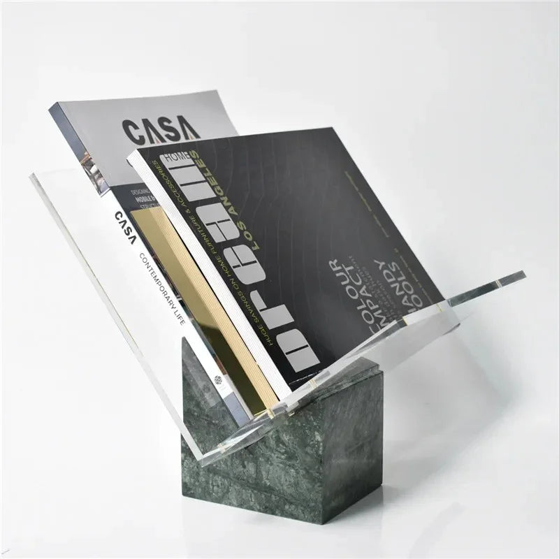 Marble Acrylic Magazine Holder For Desk Organizer And Storage Rack