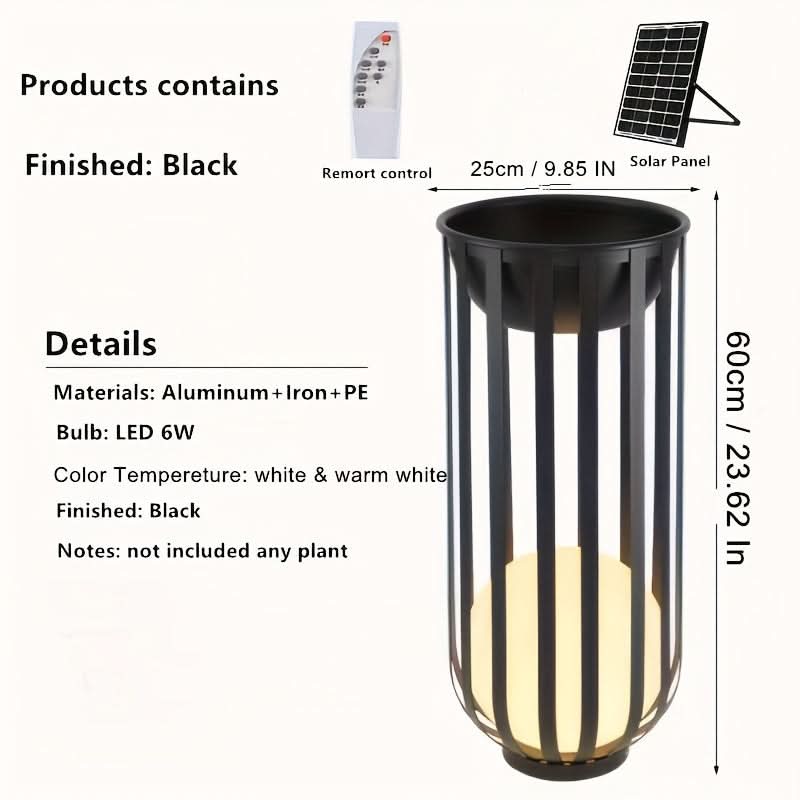 Aurevia SolarGlow trädgårdslampa för utomhusbruk — solcellsdriven färgskiftande belysning med fjärrkontroll