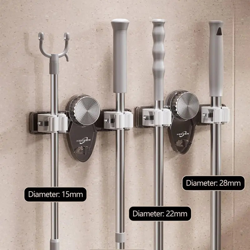 (1+1 Free) Suction Cup Broom Holder – Wall Mount with Adjustable Grips | Ka-mostore