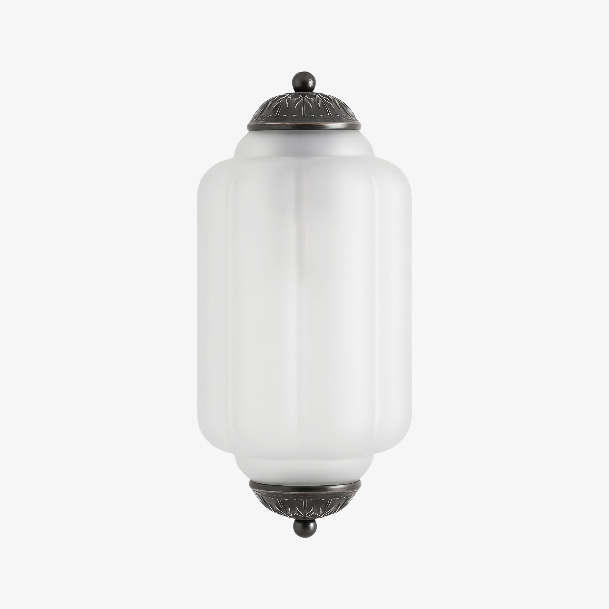 Væglampe i mælkehvidt glas til soveværelset eller gangen i skandinavisk stil