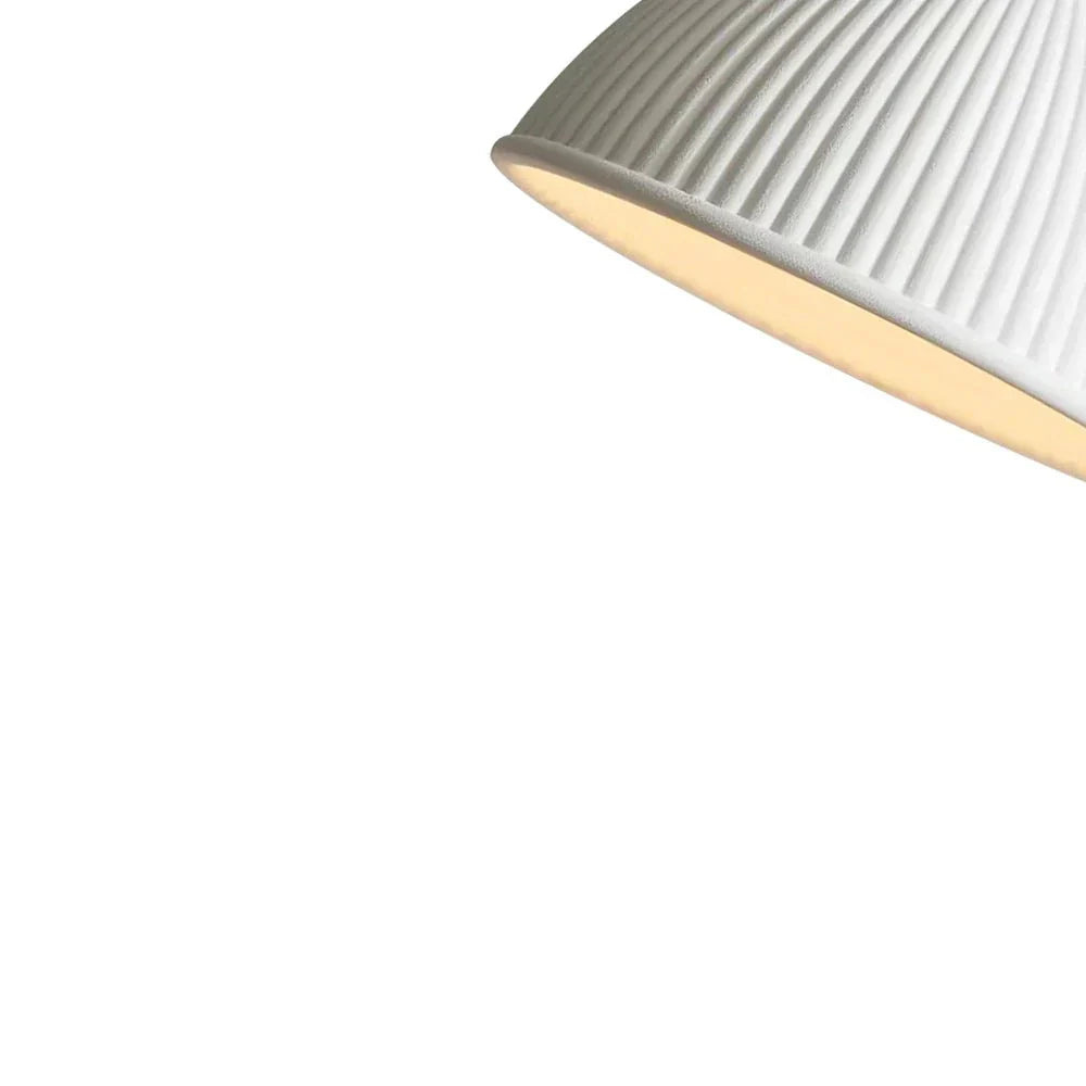 Ribbed Resin Pendant Light With Minimal Dome Shade For Modern Interiors, One Light Fixture