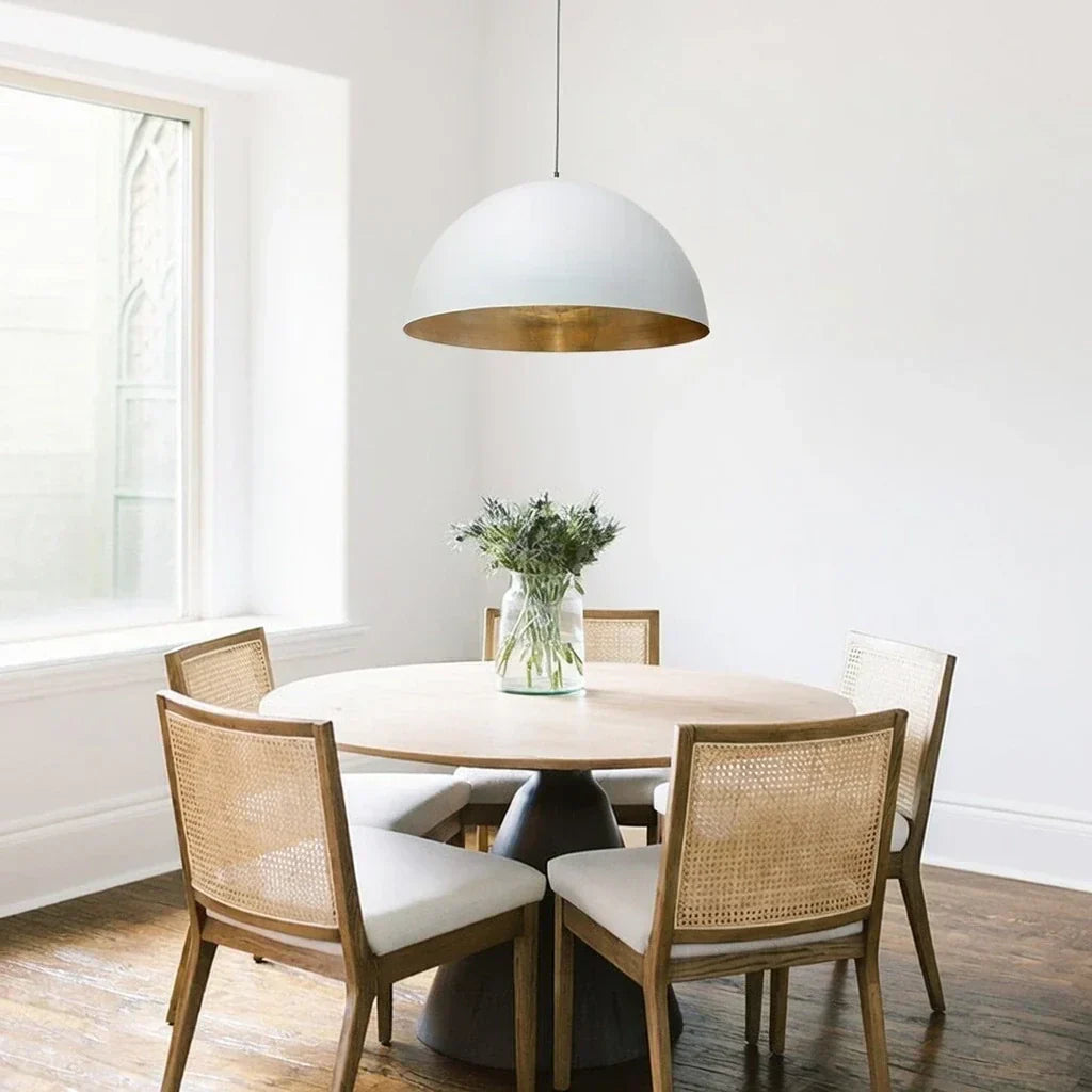 Oversized Dome Pendant Fixture With Industrial Metal Finish For Modern Interiors