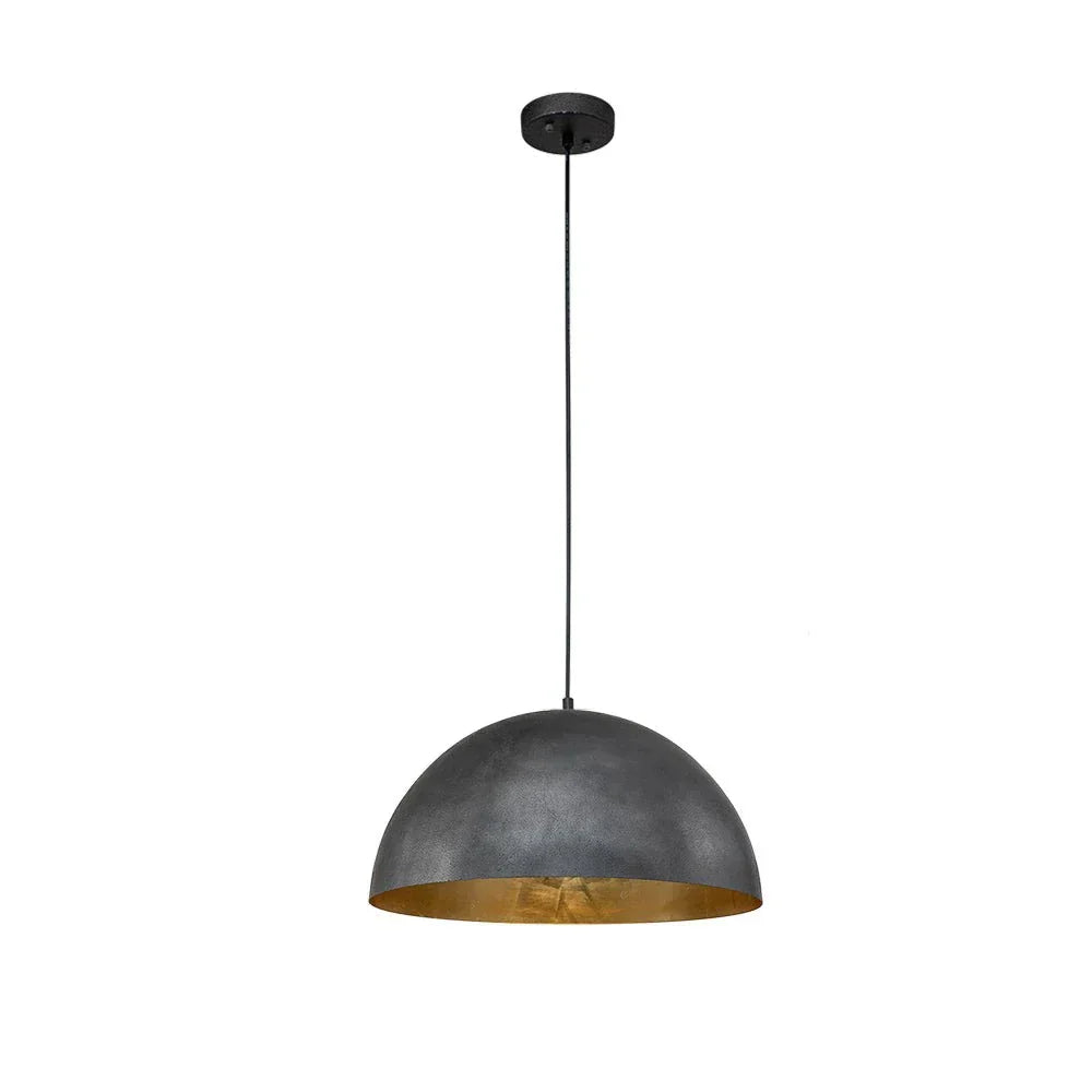 Oversized Dome Pendant Fixture With Industrial Metal Finish For Modern Interiors