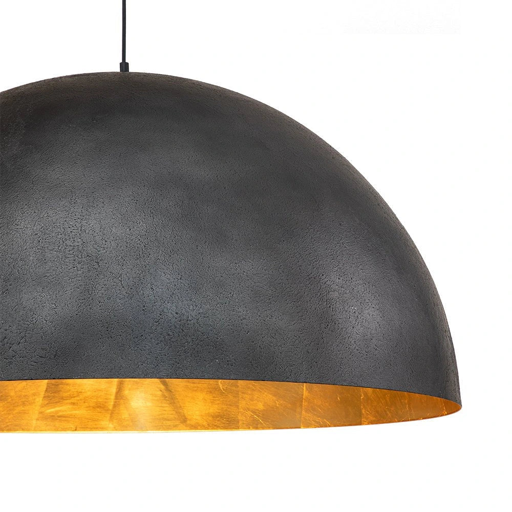 Oversized Dome Pendant Fixture With Industrial Metal Finish For Modern Interiors